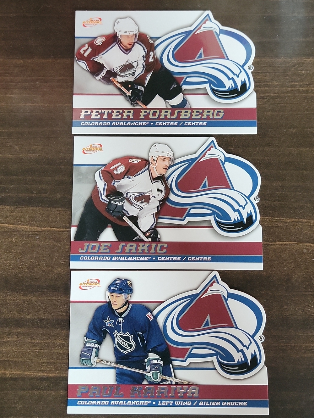 2003 McDonalds Colorado Avalanche Hockey Card Set - Burgundy/Blue/White